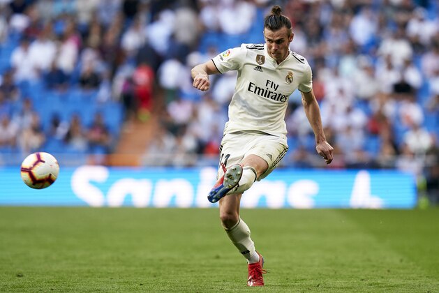 MADRID, SPAIN - MARCH 16: Gareth Bale of Real Madrid in action during the La Liga match between Real Madrid CF and RC Celta de Vigo at Estadio Santiago Bernabeu on March 16, 2019 in Madrid, Spain. (Photo by Quality Sport Images/Getty Images)