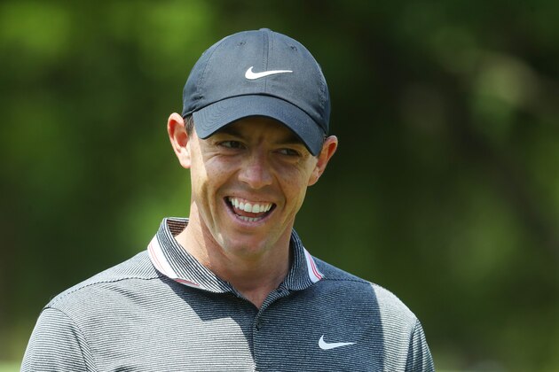 AUSTIN, TEXAS - MARCH 27:  Rory McIlroy of Northern Ireland reacts as he walks form the first green in his match against Luke List of the United States during the first round of the World Golf Championships-Dell Technologies Match Play at Austin Country Club on March 27, 2019 in Austin, Texas. (Photo by Warren Little/Getty Images)