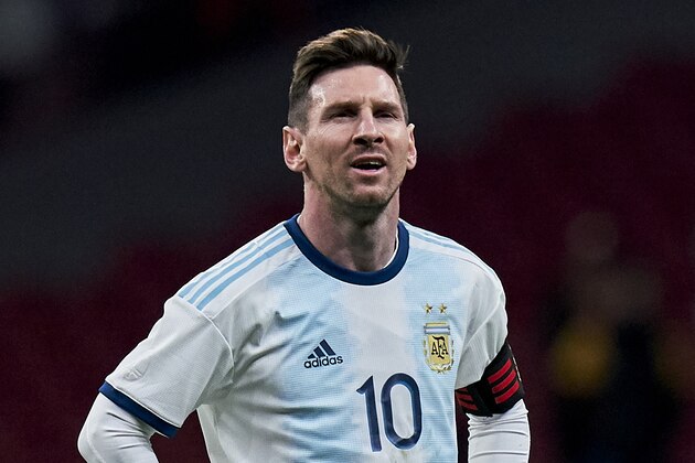 MADRID, SPAIN - MARCH 22: Leo Messi of Argentina looks on during the international friendly match between Argentina and Venezuela at Estadio Wanda Metropolitano on March 22, 2019 in Madrid, Spain. (Photo by Quality Sport Images/Getty Images)