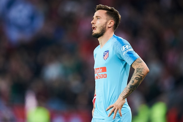 BILBAO, SPAIN - MARCH 16: Saul Niguez of Atletico Madrid reacts during the La Liga match between Athletic Club and  Club Atletico de Madrid at San Mames Stadium on March 16, 2019 in Bilbao, Spain. (Photo by Juan Manuel Serrano Arce/Getty Images)