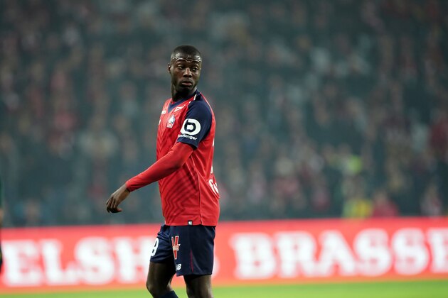 LILLE, FRANCE - MARCH 15: Lille's Nicolas Pepe  during the French Ligue 1 match between Lille OSC (LOSC) and AS Monaco (ASM) at Stade Pierre Mauroy on March 15, 2019 in Lille, France. (Photo by Sylvain Lefevre/Getty Images)