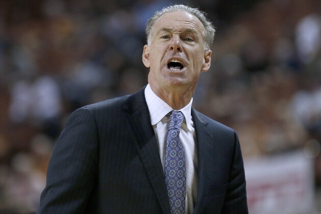 AUSTIN, TEXAS - MARCH 09: Head coach Jamie Dixon of the TCU Horned Frogs reacts as his team plays the Texas Longhorns at The Frank Erwin Center on March 09, 2019 in Austin, Texas. (Photo by Chris Covatta/Getty Images)