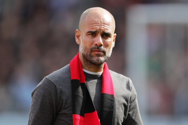 LONDON, ENGLAND - MARCH 30: Josep Guardiola, Manager of Manchester City looks on prior to the Premier League match between Fulham FC and Manchester City at Craven Cottage on March 30, 2019 in London, United Kingdom. (Photo by Richard Heathcote/Getty Images)
