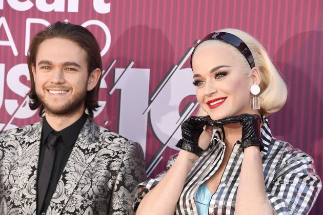 LOS ANGELES, CALIFORNIA - MARCH 14: (L-R) Zedd and Katy Perry attends the 2019 iHeartRadio Music Awards which broadcasted live on FOX at Microsoft Theater on March 14, 2019 in Los Angeles, California. (Photo by Frazer Harrison/Getty Images)