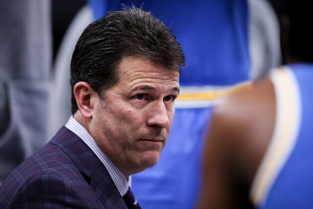 CHICAGO, ILLINOIS - DECEMBER 22:  Head coach Steve Alford of the UCLA Bruins meets with his team in a huddle in the second half against the Ohio State Buckeyes during the CBS Sports Classic at the United Center on December 22, 2018 in Chicago, Illinois. (Photo by Dylan Buell/Getty Images)