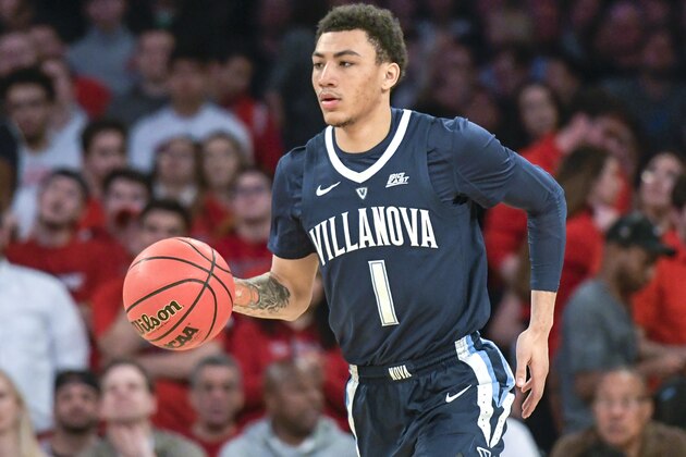 NEW YORK, NY - FEBRUARY 17:  Jahvon Quinerly #1 of the Villanova Wildcats dribbles the ball against the St. John's Red Storm at Madison Square Garden on February 17, 2019 in New York City. (Photo by Porter Binks/Getty Images)