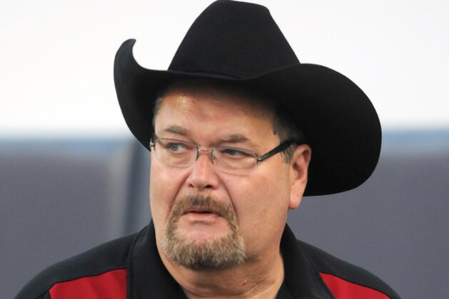 EL PASO, TX - SEPTEMBER 1: World Wrestling Entertainment announcer and Oklahoma Sooners fan Jim Ross walks the field before the Sooners' game against the UTEP Miners on September 1, 2012 at The Sunbowl in El Paso, Texas. (Photo by Jackson Laizure/Getty Images)
