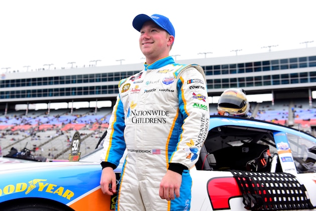 FORT WORTH, TX - MARCH 30:  Tyler Reddick, driver of the #2 Nationwide Children's Hospital Chevrolet, stands on the grid during the NASCAR Xfinity Series My Bariatric Solutions 300 at Texas Motor Speedway on March 30, 2019 in Fort Worth, Texas.  (Photo by Jared C. Tilton/Getty Images)
