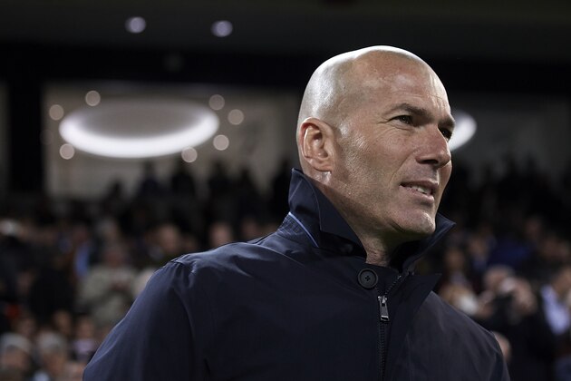 VALENCIA, SPAIN - APRIL 03:  Zinedine Zidane the manager of Real Madrid looks on prior to the La Liga match between Valencia CF and Real Madrid CF at Estadio Mestalla on April 03, 2019 in Valencia, Spain. (Photo by Quality Sport Images/Getty Images)