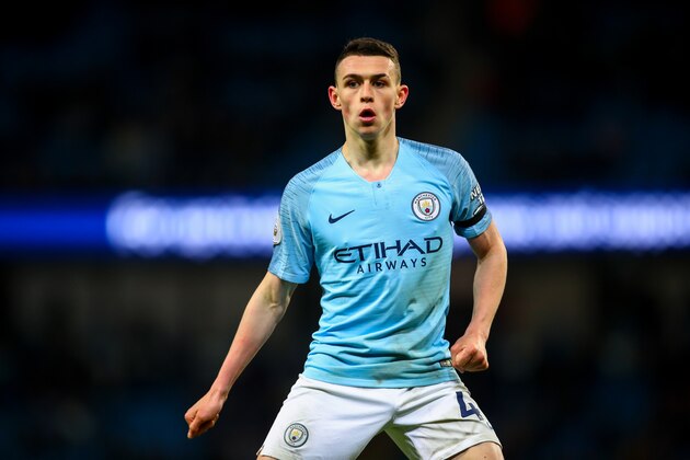 MANCHESTER, ENGLAND - APRIL 03: Phil Foden of Manchester City during the Premier League match between Manchester City and Cardiff City at Etihad Stadium on April 3, 2019 in Manchester, United Kingdom. (Photo by Robbie Jay Barratt - AMA/Getty Images)