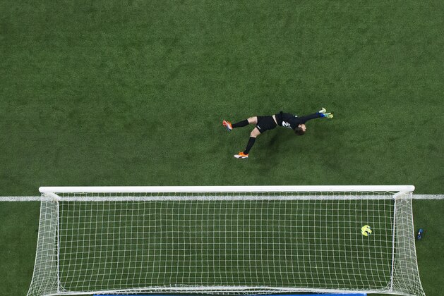 STOCKHOLM, SWEDEN - MARCH 10: Davor Blazevic of Hammarby IF looks on as the ball hits the net during a penalty shoot out during the Svenska Cupen Quarterfinal match between Djurgardens IF and Hammarby IF at Tele2 Arena on March 10, 2019 in Stockholm, Sweden. (Photo by Nils Petter Nilsson/Getty Images)