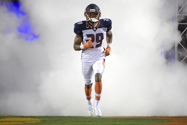 Orlando Apollos defensive back Keith Reaser (29) runs onto the field during player introductions before an AAF football game against Memphis Express Saturday, Feb. 9, 2019, in Orlando, Fla. (AP Photo/Phelan M. Ebenhack)