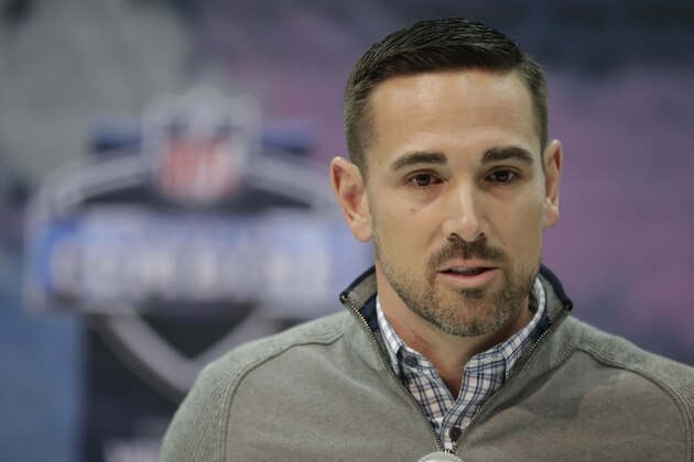 Green Bay Packers head coach Matt LaFleur speaks during a press conference at the NFL football scouting combine in Indianapolis, Wednesday, Feb. 27, 2019. (AP Photo/Michael Conroy)