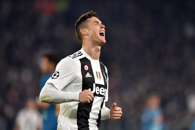 TURIN, ITALY - MARCH 12: Cristiano Ronaldo of Juventus shows his dejection during the UEFA Champions League Round of 16 Second Leg match between Juventus and Club de Atletico Madrid at Allianz Stadium on March 12, 2019 in Turin, . (Photo by Tullio M. Puglia/Getty Images)