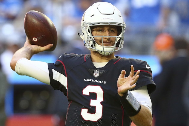 Arizona Cardinals quarterback Josh Rosen (3) warms up prior to an NFL football game against the Detroit Lions, Sunday, Dec. 9, 2018, in Glendale, Ariz. (AP Photo/Ross D. Franklin)