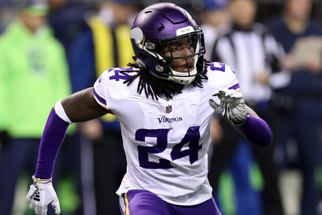 SEATTLE, WA - DECEMBER 10:  Holton Hill #24 of the Minnesota Vikings in action during the game against the Seattle Seahawks at CenturyLink Field on December 10, 2018 in Seattle, Washington.  The Seahawks defeated the Vikings 21-7.  (Photo by Rob Leiter/Getty Images)