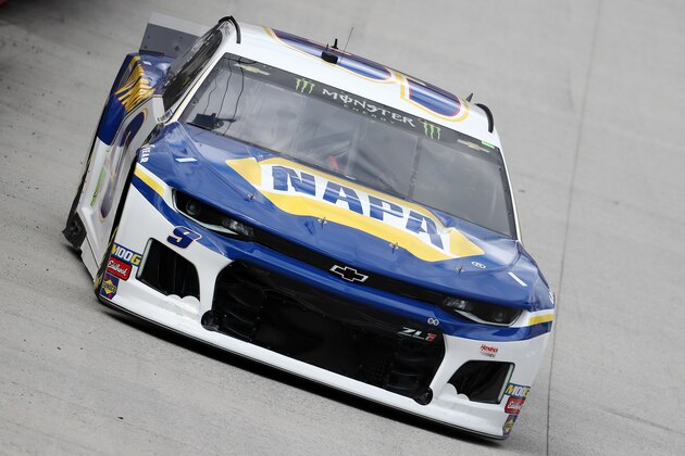 BRISTOL, TN - APRIL 05:  Chase Elliott, driver of the #9 NAPA Auto Parts Chevrolet, drives during practice for the Monster Energy NASCAR Cup Series Food City 500 at Bristol Motor Speedway on April 5, 2019 in Bristol, Tennessee.  (Photo by Chris Graythen/Getty Images)