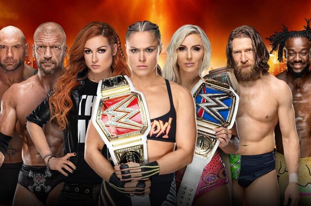 Batista, Triple H, Becky Lynch, Ronda Rousey, Charlotte, Daniel Bryan and Kofi Kingston.