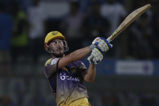 Kolkata Knight Riders batsman Chris Lynn bats during their Indian Premier League (IPL) cricket match against Mumbai Indians in Mumbai, India, Sunday, April 9, 2017. (AP Photo/Rafiq Maqbool)