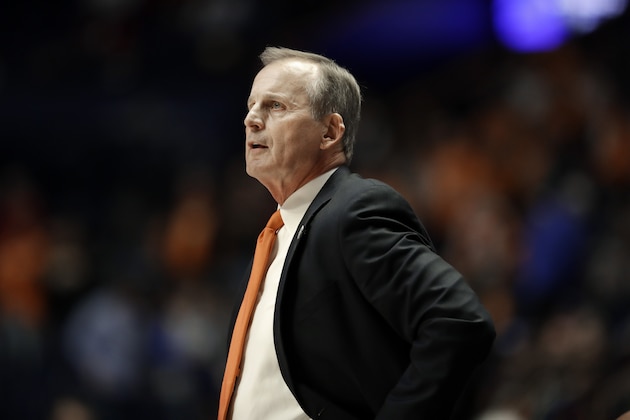 Tennessee head coach Rick Barnes watches the action in the second half of an NCAA college basketball game Mississippi State at the Southeastern Conference tournament Friday, March 15, 2019, in Nashville, Tenn. Tennessee won 83-76. (AP Photo/Mark Humphrey)