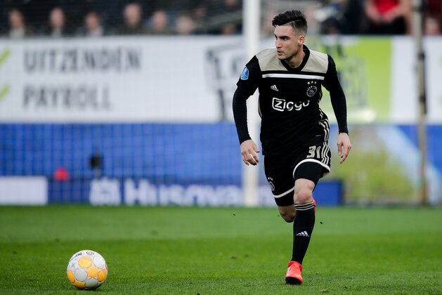 TILBURG, NETHERLANDS - APRIL 6: Nicolas Tagliafico of Ajax during the Dutch Eredivisie  match between Willem II v Ajax at the Koning Willem II Stadium on April 6, 2019 in Tilburg Netherlands (Photo by Erwin Spek/Soccrates/Getty Images)