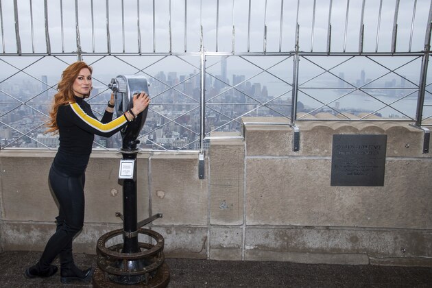 WWE Superstar Becky Lynch visits the Empire State Building to promote WrestleMania 35 on Friday, April 5, 2019, in New York. (Photo by Charles Sykes/Invision/AP)