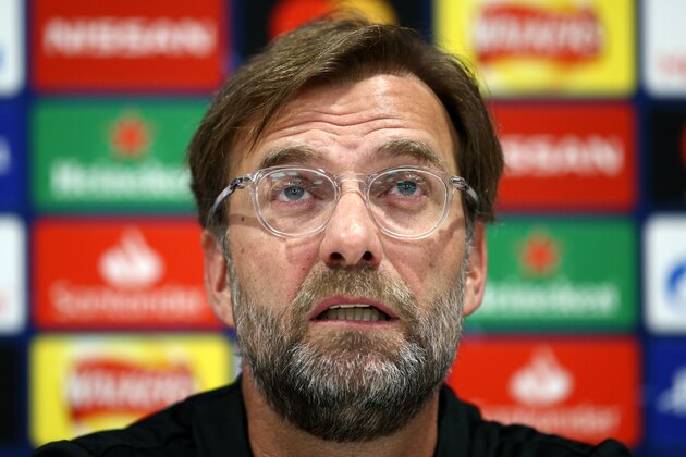 LIVERPOOL, ENGLAND - APRIL 08: Jurgen Klopp, Manager of Liverpool attends a Liverpool press conference ahead of their UEFA Champions League quarter-final match against FC Porto. at Anfield on April 08, 2019 in Liverpool, England. (Photo by Jan Kruger/Getty Images)