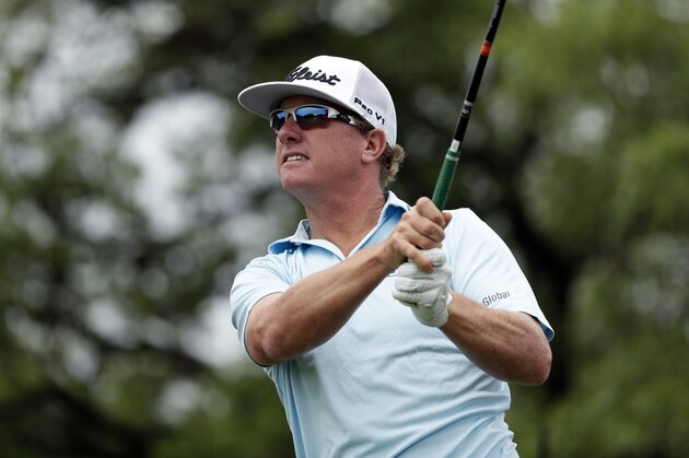 Charley Hoffman watches a shot on the second hole during the final round of the Texas Open golf tournament, Sunday, April 7, 2019, in San Antonio. (AP Photo/Eric Gay)