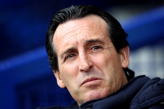 LIVERPOOL, ENGLAND - APRIL 07: Unai Emery, Manager of Arsenal looks on prior to the Premier League match between Everton FC and Arsenal FC at Goodison Park on April 07, 2019 in Liverpool, United Kingdom. (Photo by Clive Brunskill/Getty Images)