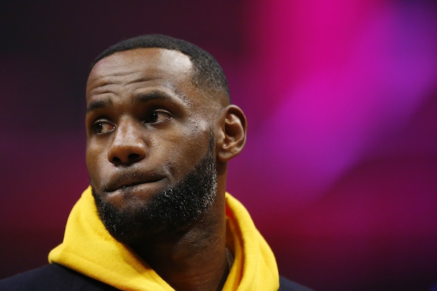 LOS ANGELES, CALIFORNIA - APRIL 05: LeBron James #23 of the Los Angeles Lakers looks on during a timeout in the first half of the game against the Los Angeles Clippers at Staples Center on April 05, 2019 in Los Angeles, California. NOTE TO USER: User expressly acknowledges and agrees that, by downloading and or using this photograph, User is consenting to the terms and conditions of the Getty Images License Agreement. (Photo by Yong Teck Lim/Getty Images)