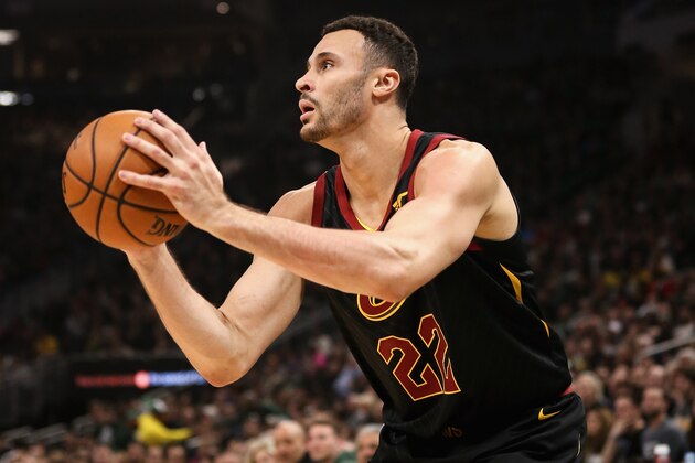 MILWAUKEE, WISCONSIN - MARCH 24:  Larry Nance Jr. #22 of the Cleveland Cavaliers attempts a shot in the first quarter against the Milwaukee Bucks at the Fiserv Forum on March 24, 2019 in Milwaukee, Wisconsin. NOTE TO USER: User expressly acknowledges and agrees that, by downloading and or using this photograph, User is consenting to the terms and conditions of the Getty Images License Agreement. (Photo by Dylan Buell/Getty Images)