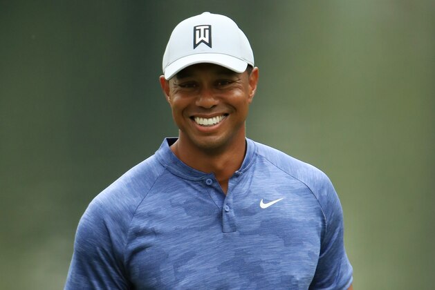 AUGUSTA, GEORGIA - APRIL 08:  Tiger Woods of the United States looks on during a practice round prior to The Masters at Augusta National Golf Club on April 08, 2019 in Augusta, Georgia. (Photo by Andrew Redington/Getty Images)