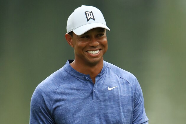 AUGUSTA, GEORGIA - APRIL 08:  Tiger Woods of the United States looks on during a practice round prior to The Masters at Augusta National Golf Club on April 08, 2019 in Augusta, Georgia. (Photo by Andrew Redington/Getty Images)