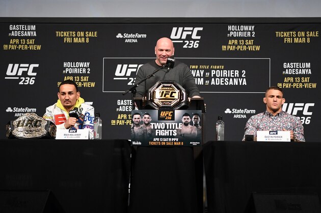 LAS VEGAS, NV - MARCH 1:  UFC president Dana White interacts with fans during the UFC 236 Press Conference inside T-Mobile Arena on March 1, 2019 in Las Vegas, Nevada. (Photo by Jeff Bottari/Zuffa LLC/Zuffa LLC via Getty Images)