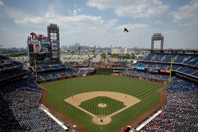 FILE - This is a June 20, 2016, file photo showing the Philadelphia Phillies playing a baseball game against the Arizona Diamondbacks at Citizens Bank Park, in Philadelphia. A person familiar with the planning tells The Associated Press that Major League Baseball will play the 2026 All-Star Game in Philadelphia to mark the 250th anniversary of the Declaration of Independence. The person spoke on condition of anonymity Thursday, April 11, 2019, because no announcement had been made.(AP Photo/Matt Slocum, File)