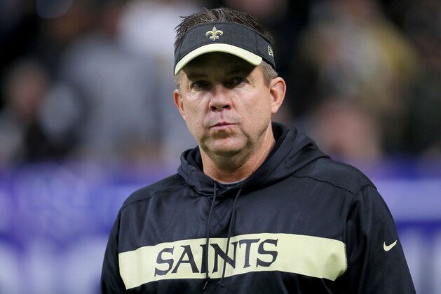 NEW ORLEANS, LOUISIANA - JANUARY 20: Head coach Sean Payton of the New Orleans Saints looks on prior to the NFC Championship game at the Mercedes-Benz Superdome on January 20, 2019 in New Orleans, Louisiana. (Photo by Sean Gardner/Getty Images)