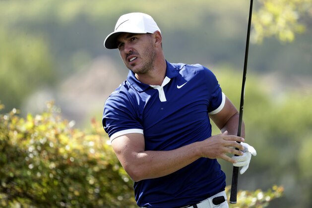 Brooks Koepka watches his drive on the sixth hole during round-robin play at the Dell Match Play Championship golf tournament, Wednesday, March 27, 2019, in Austin, Texas. (AP Photo/Eric Gay)