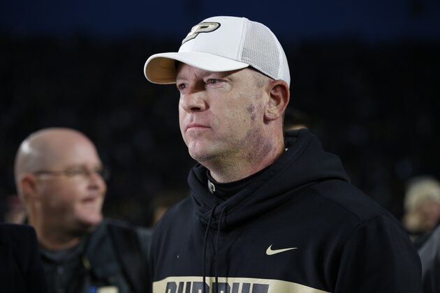 WEST LAFAYETTE, IN - NOVEMBER 03: Head coach Jeff Brohm of the Purdue Boilermakers is seen following the game against the Iowa Hawkeyes at Ross-Ade Stadium on November 3, 2018 in West Lafayette, Indiana. (Photo by Michael Hickey/Getty Images)