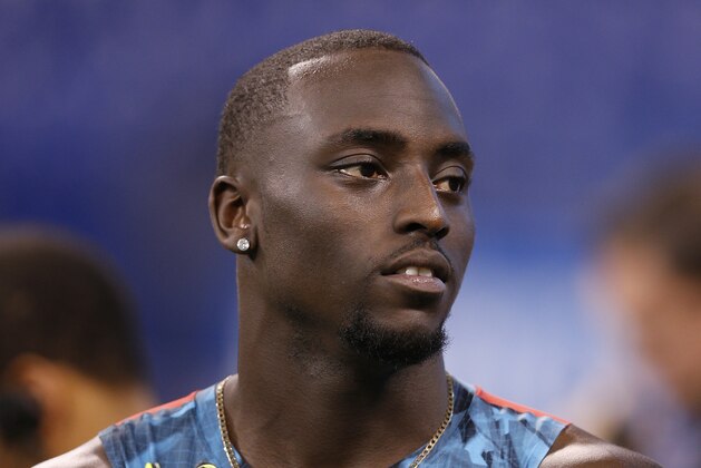 INDIANAPOLIS, IN - FEBRUARY 24: Cierre Wood of Notre Dame looks on during the 2013 NFL Combine at Lucas Oil Stadium on February 24, 2013 in Indianapolis, Indiana. (Photo by Joe Robbins/Getty Images)