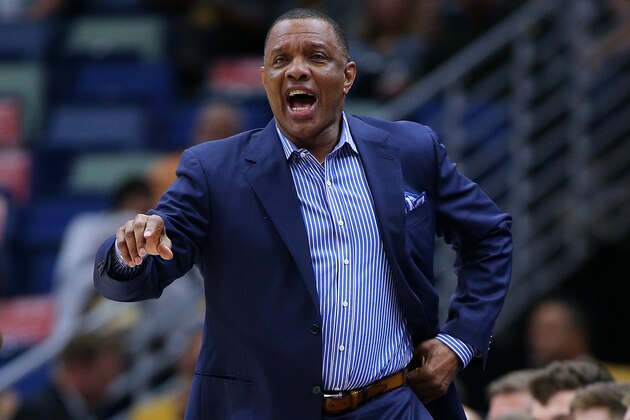 NEW ORLEANS, LOUISIANA - APRIL 09: Head coach Alvin Gentry of the New Orleans Pelicans reacts during the second half against the Golden State Warriors at the Smoothie King Center on April 09, 2019 in New Orleans, Louisiana. NOTE TO USER: User expressly acknowledges and agrees that, by downloading and or using this photograph, User is consenting to the terms and conditions of the Getty Images License Agreement. (Photo by Jonathan Bachman/Getty Images)