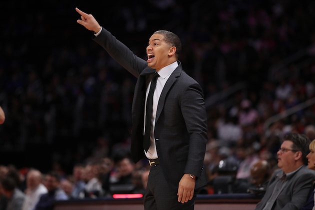 DETROIT, MI - OCTOBER 25: Head coach Tyronn Lue of the Cleveland Cavaliers reacts from the bench while playing the Detroit Pistons at Little Caesars Arena on October 25, 2018 in Detroit, Michigan. Detroit won the game 110-103. NOTE TO USER: User expressly acknowledges and agrees that, by downloading and or using this photograph, User is consenting to the terms and conditions of the Getty Images License Agreement. (Photo by Gregory Shamus/Getty Images) DETROIT, MI - OCTOBER 25: Head coach Tyronn Lue of the Cleveland Cavaliers reacts from the bench while playing the Detroit Pistons at Little Caesars Arena on October 25, 2018 in Detroit, Michigan. Detroit won the game 110-103. NOTE TO USER: User expressly acknowledges and agrees that, by downloading and or using this photograph, User is consenting to the terms and conditions of the Getty Images License Agreement. (Photo by Gregory Shamus/Getty Images)