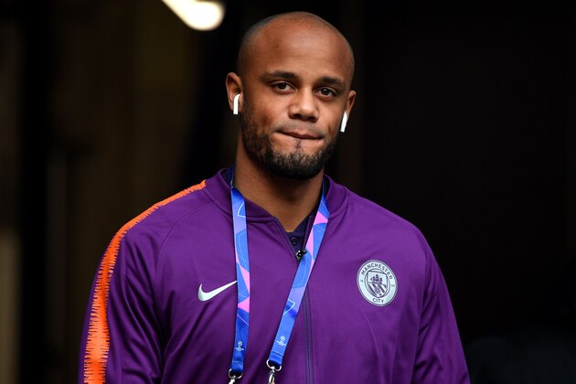 LONDON, ENGLAND - APRIL 09: Vincent Kompany of Manchester City arrives ahead of the UEFA Champions League Quarter Final first leg match between Tottenham Hotspur and Manchester City at Tottenham Hotspur Stadium on April 09, 2019 in London, England. (Photo by Dan Mullan/Getty Images)