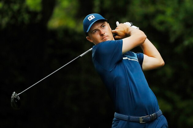 AUGUSTA, GEORGIA - APRIL 14: Jordan Spieth of the United States plays his shot from the second tee during the final round of the Masters at Augusta National Golf Club on April 14, 2019 in Augusta, Georgia. (Photo by Kevin C. Cox/Getty Images)