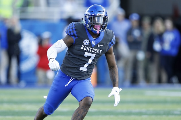 LEXINGTON, KY - NOVEMBER 03: Mike Edwards #7 of the Kentucky Wildcats in action during the game against the Georgia Bulldogs at Kroger Field on November 3, 2018 in Lexington, Kentucky. Georgia won 34-17. (Photo by Joe Robbins/Getty Images)