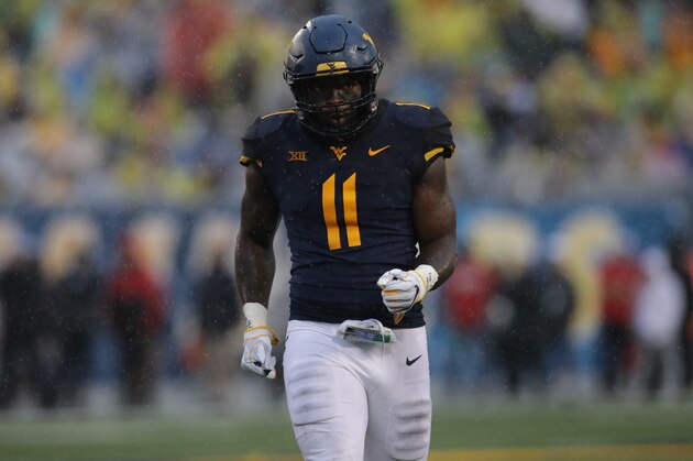 West Virginia linebacker David Long Jr. (11)*during the first half/second half of an NCAA college football game Saturday, Sept. 8, 2018, in Morgantown, W.Va. (AP Photo/Raymond Thompson)
