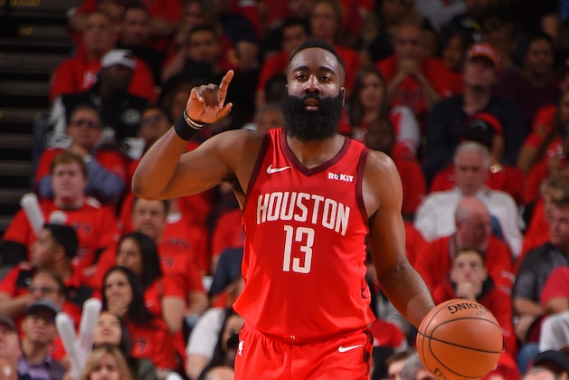 HOUSTON, TX - APRIL 14: Gerald Green #14 of the Houston Rockets handles the ball against the Utah Jazz during Game One of Round One of the 2019 NBA Playoffs on April 14, 2019 at the Toyota Center in Houston, Texas. NOTE TO USER: User expressly acknowledges and agrees that, by downloading and or using this photograph, User is consenting to the terms and conditions of the Getty Images License Agreement. Mandatory Copyright Notice: Copyright 2019 NBAE (Photo by Bill Baptist/NBAE via Getty Images)