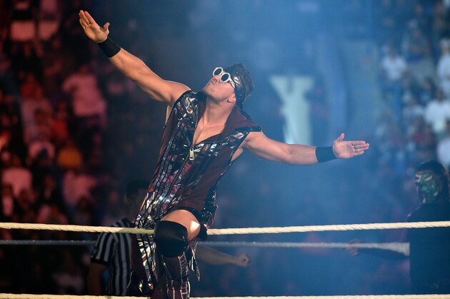 The Miz makes his way to the ring during the WWE World Cup Quarterfinal match as part of as part of the World Wrestling Entertainment (WWE) Crown Jewel pay-per-view at the King Saud University Stadium in Riyadh on November 2, 2018. (Photo by Fayez Nureldine / AFP)        (Photo credit should read FAYEZ NURELDINE/AFP/Getty Images)
