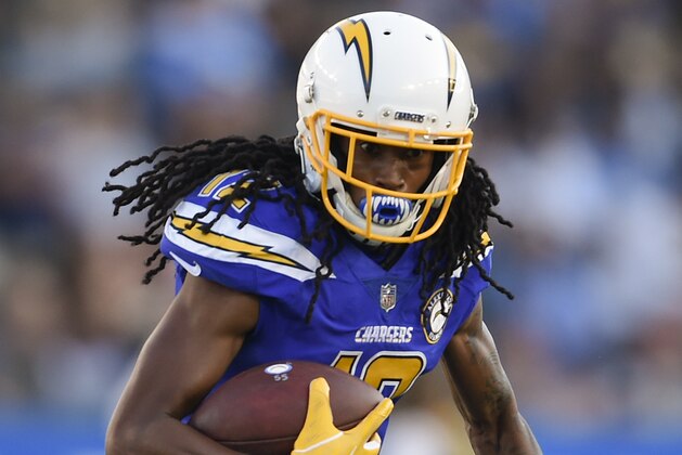 Los Angeles Chargers wide receiver Travis Benjamin in action during the second half of an NFL football game against the Arizona Cardinals Sunday, Nov. 25, 2018, in Carson, Calif. (AP Photo/Kelvin Kuo )