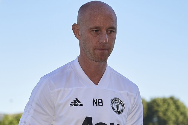 VALENCIA, SPAIN - DECEMBER 12: Nicky Butt Manager of Manchester United looks on prior to the UEFA Youth League match between Valencia and Manchester United at Paterna Training Centre on December 12, 2018 in Valencia, Spain. (Photo by Quality Sport Images/Getty Images)