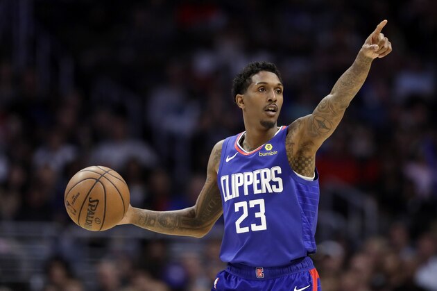 Los Angeles Clippers' Lou Williams (23) during an NBA basketball game Sunday, March 17, 2019, in Los Angeles. (AP Photo/Marcio Jose Sanchez)